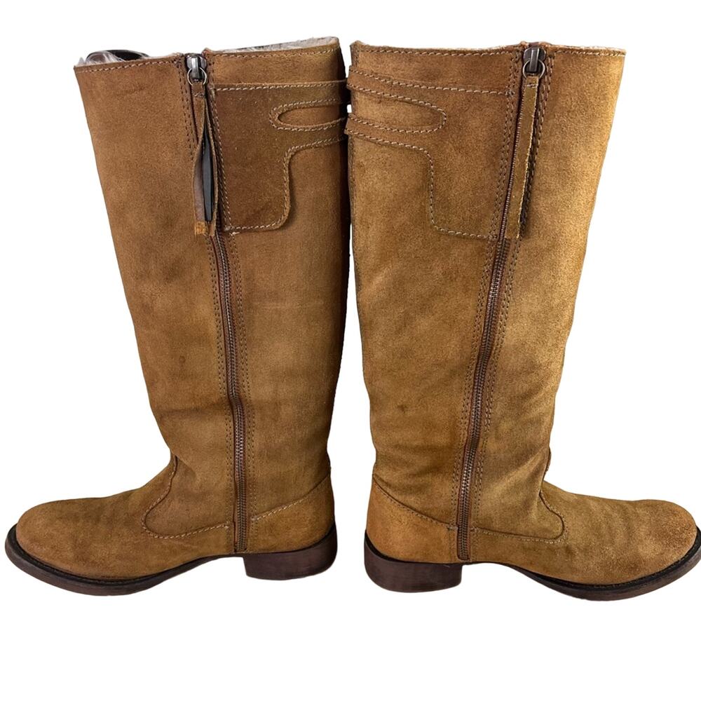 Zara Trafaluc Boots Womens 39 Below Knee Suede Tall Winter - Picture 5 of 13